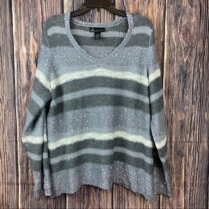 🌴Lane Bryant Striped Sweater Sequins Size 18/20